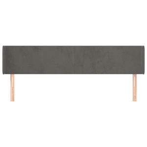 Kopfteil mit Ohren Dunkelgrau 183x16x78/88 cm Samt