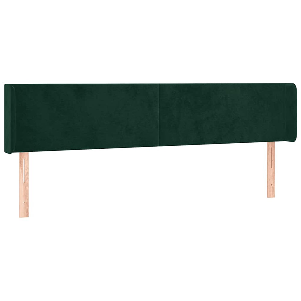 vidaXL Tête de lit à oreilles Velours vert foncé 183x16x78/88 cm