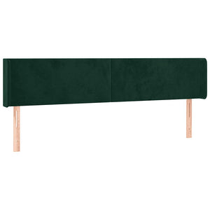 Kopfteil mit Ohren Dunkelgrün 183x16x78/88 cm Samt