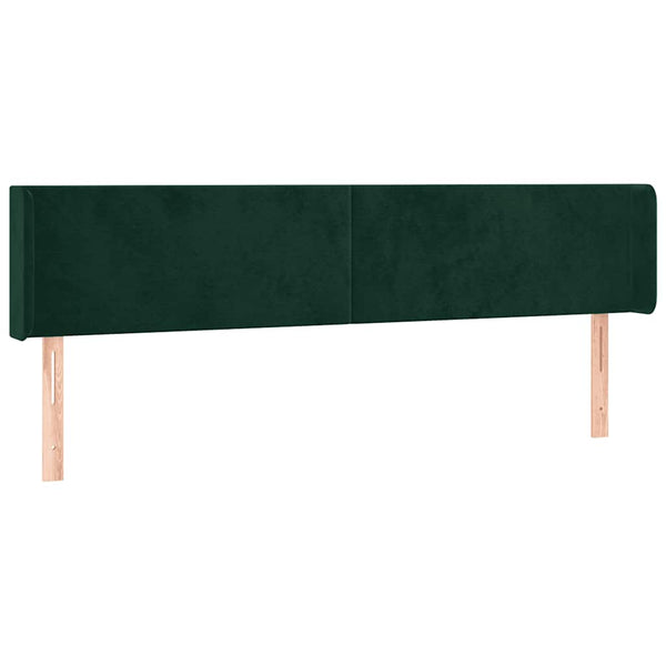 Kopfteil mit Ohren Dunkelgrün 183x16x78/88 cm Samt