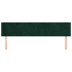Kopfteil mit Ohren Dunkelgrün 183x16x78/88 cm Samt