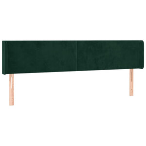 Kopfteil mit Ohren Dunkelgrün 203x16x78/88 cm Samt