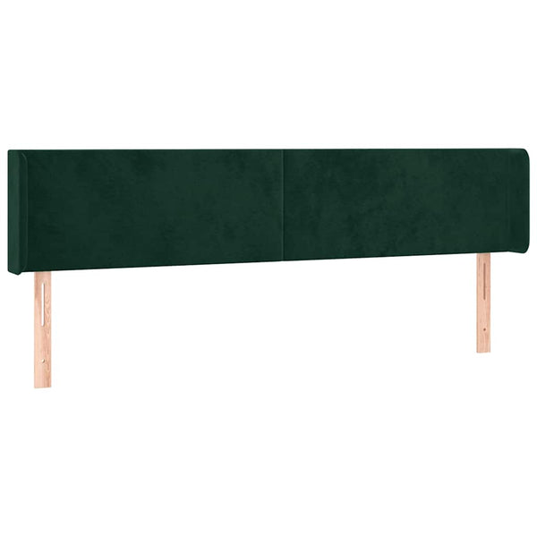 Kopfteil mit Ohren Dunkelgrün 203x16x78/88 cm Samt