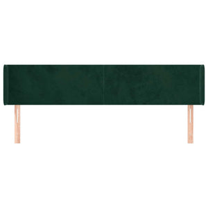 Kopfteil mit Ohren Dunkelgrün 203x16x78/88 cm Samt