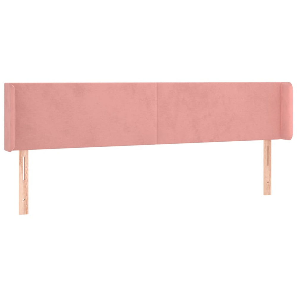 vidaXL Tête de lit à oreilles rose 203x16x78/88 cm velours