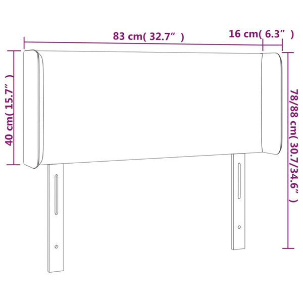 Kopfteil mit Ohren Schwarz 83x16x78/88 cm Kunstleder