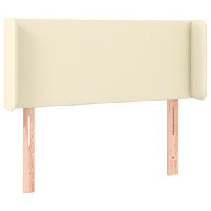 Kopfteil mit Ohren Creme 83x16x78/88 cm Kunstleder