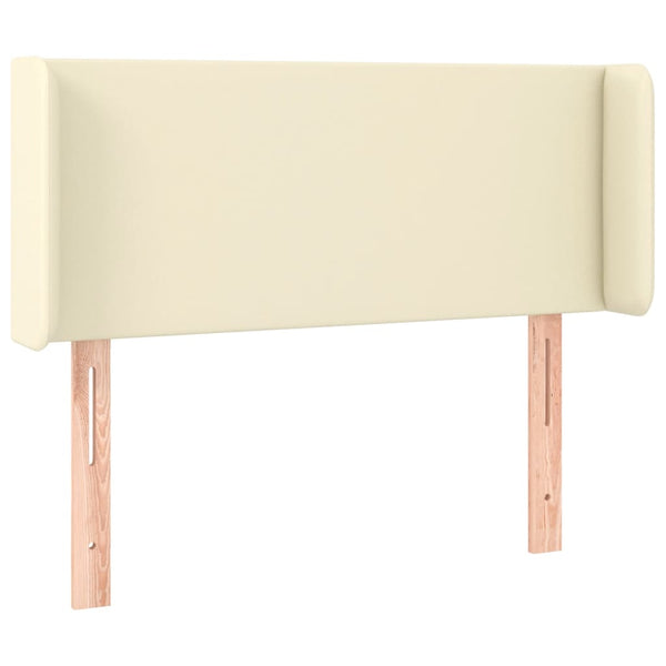 Kopfteil mit Ohren Creme 83x16x78/88 cm Kunstleder
