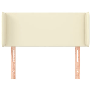 Kopfteil mit Ohren Creme 83x16x78/88 cm Kunstleder