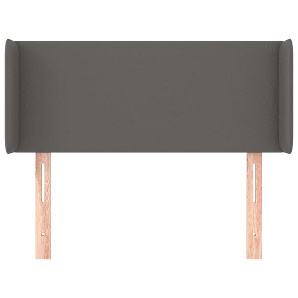 Kopfteil mit Ohren Grau 83x16x78/88 cm Kunstleder