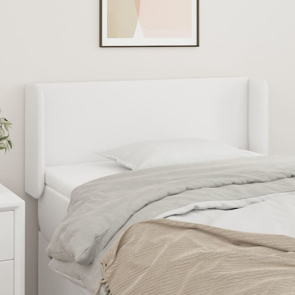 vidaXL Tête de lit avec oreilles Blanc 93x16x78/88 cm Similicuir