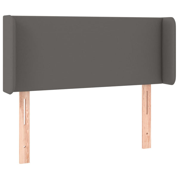 Kopfteil mit Ohren Grau 103x16x78/88 cm Kunstleder
