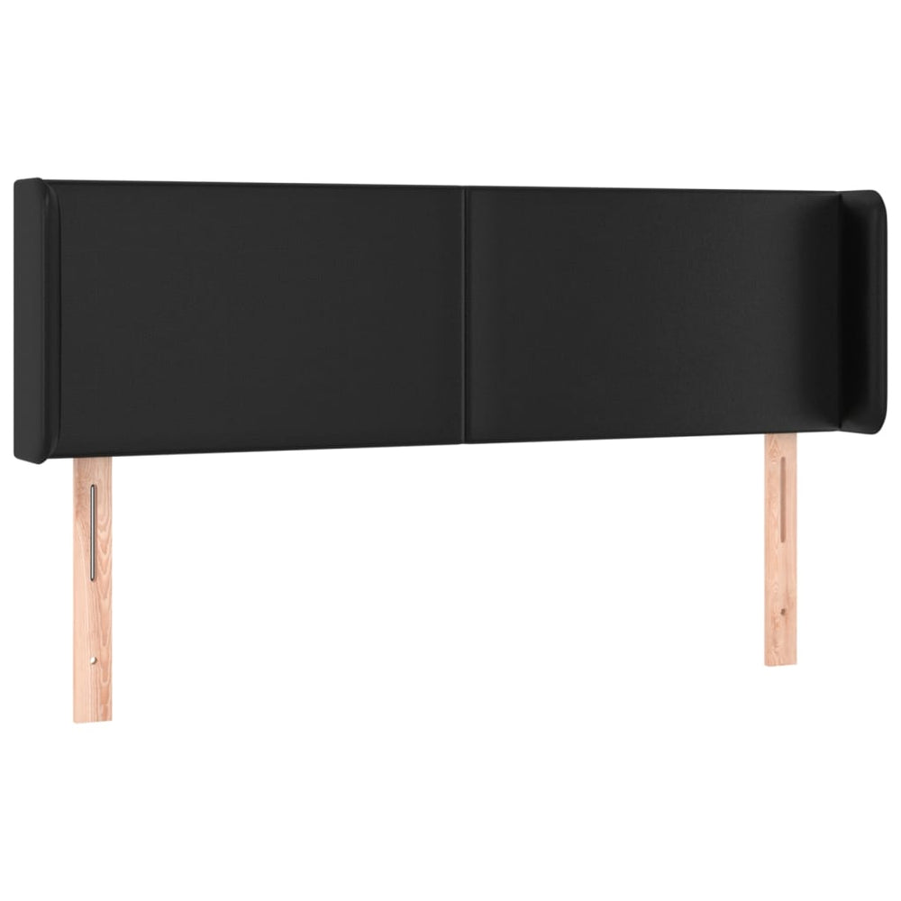 vidaXL Tête de lit à oreilles Noir 147x16x78/88 cm Similicuir