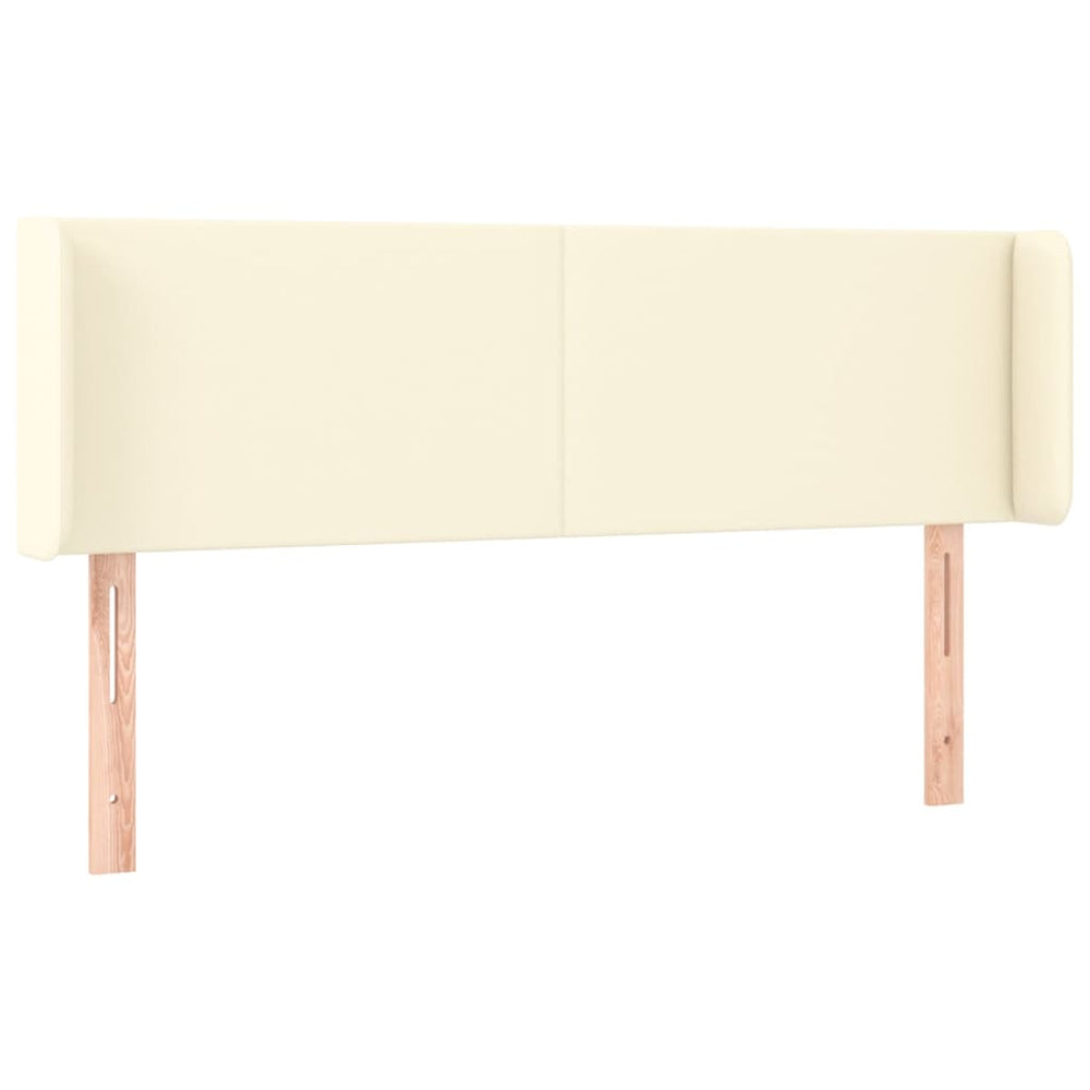 vidaXL Tête de lit à oreilles crème 147x16x78/88 cm similicuir