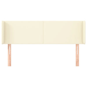 Kopfteil mit Ohren Creme 147x16x78/88 cm Kunstleder