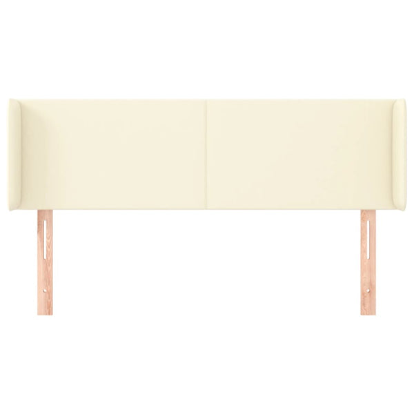 Kopfteil mit Ohren Creme 147x16x78/88 cm Kunstleder