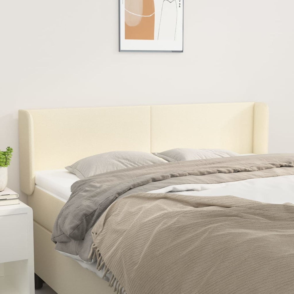 vidaXL Tête de lit à oreilles crème 147x16x78/88 cm similicuir