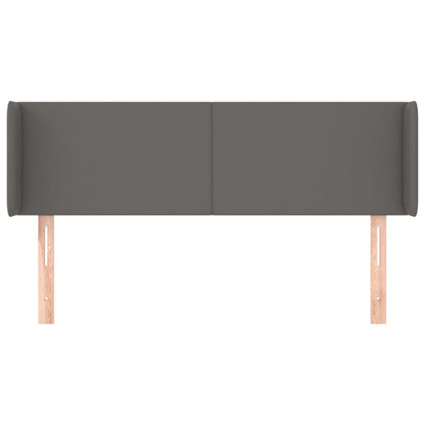 Kopfteil mit Ohren Grau 147x16x78/88 cm Kunstleder