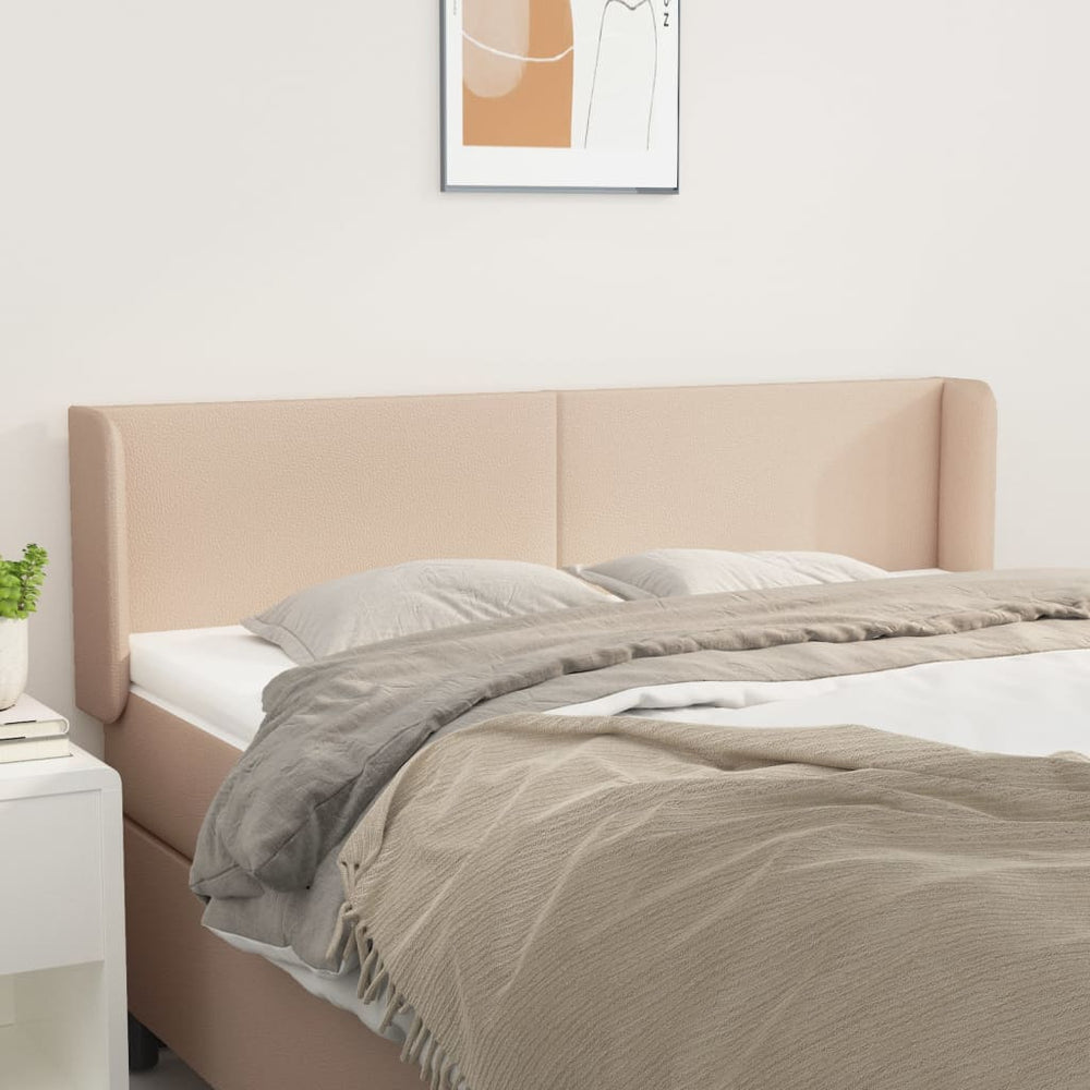 vidaXL Tête de lit à oreilles marron cappuccino 147x16x78/88 cm similicuir