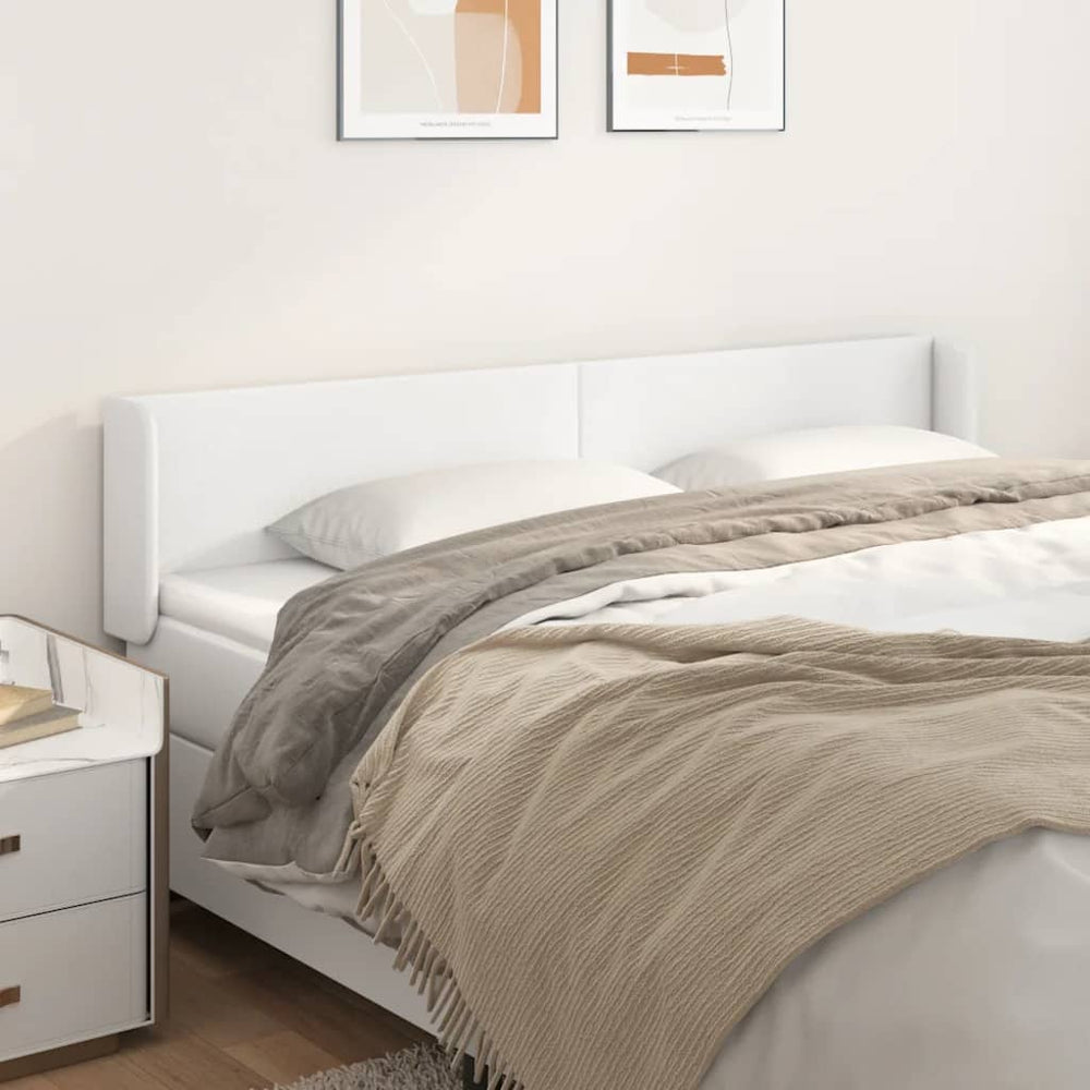 vidaXL Tête de lit à oreilles Blanc 163x16x78/88 cm Similicuir