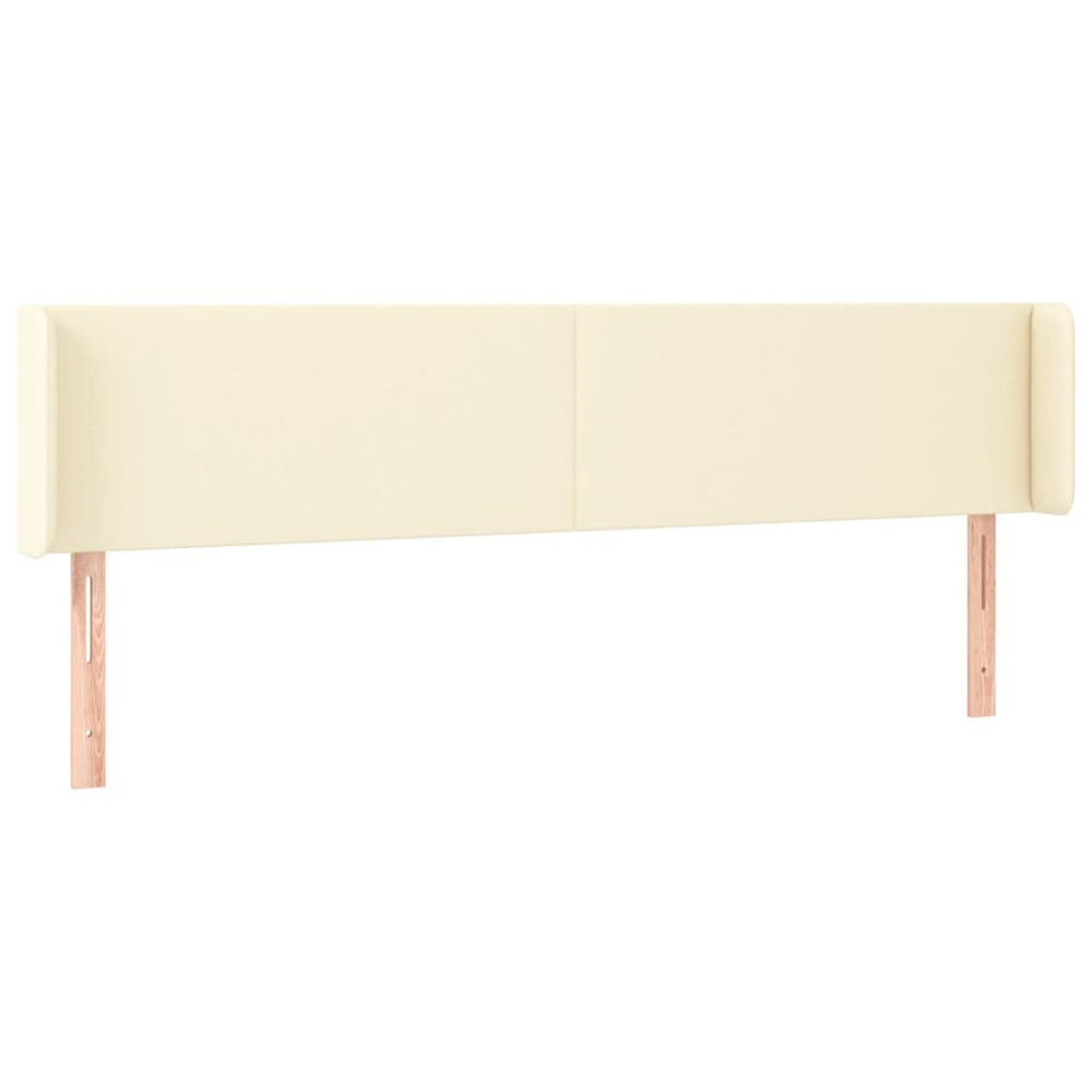vidaXL Tête de lit à oreilles Crème 163x16x78/88 cm Similicuir