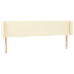 Kopfteil mit Ohren Creme 163x16x78/88 cm Kunstleder