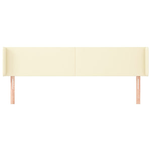 Kopfteil mit Ohren Creme 163x16x78/88 cm Kunstleder