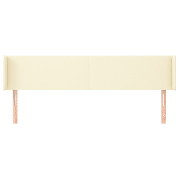 Kopfteil mit Ohren Creme 163x16x78/88 cm Kunstleder