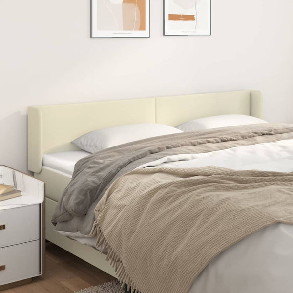Kopfteil mit Ohren Creme 163x16x78/88 cm Kunstleder
