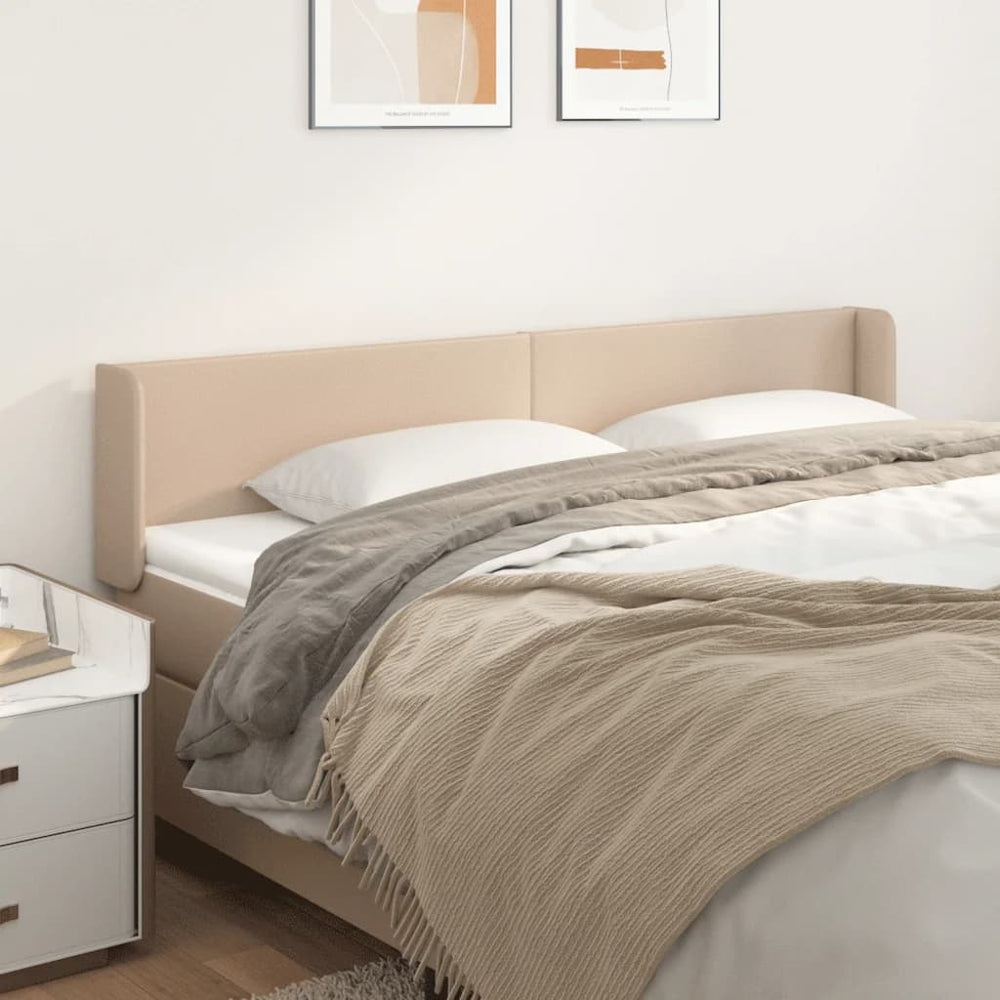 vidaXL Tête de lit à oreilles marron cappuccino 163x16x78/88 cm similicuir