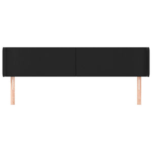 Kopfteil mit Ohren Schwarz 183x16x78/88 cm Kunstleder