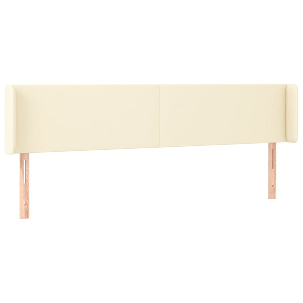 vidaXL Tête de lit à oreilles Crème 183x16x78/88 cm Similicuir