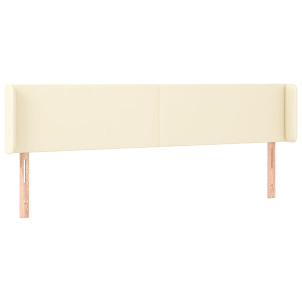 Kopfteil mit Ohren Creme 183x16x78/88 cm Kunstleder