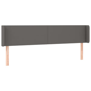 Kopfteil mit Ohren Grau 183x16x78/88 cm Kunstleder