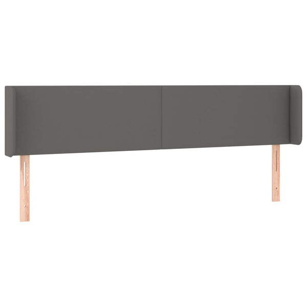 Kopfteil mit Ohren Grau 183x16x78/88 cm Kunstleder
