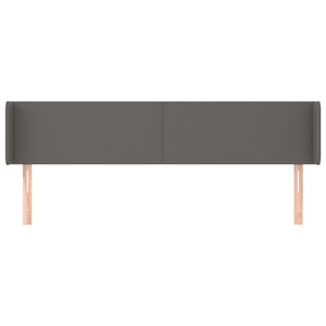 Kopfteil mit Ohren Grau 183x16x78/88 cm Kunstleder