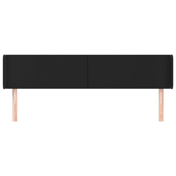 Kopfteil mit Ohren Schwarz 203x16x78/88 cm Kunstleder