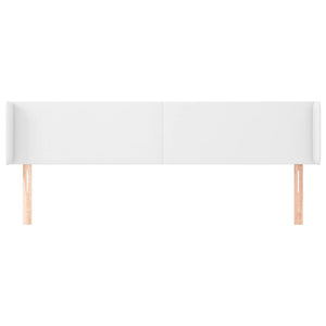 Kopfteil mit Ohren Weiß 203x16x78/88 cm Kunstleder