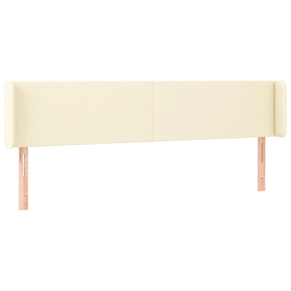 Kopfteil mit Ohren Creme 203x16x78/88 cm Kunstleder
