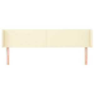 Kopfteil mit Ohren Creme 203x16x78/88 cm Kunstleder