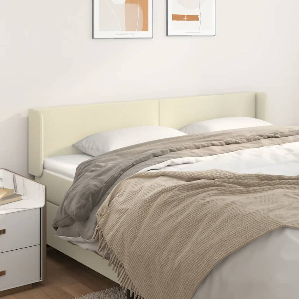 vidaXL Tête de lit à oreilles crème 203x16x78/88 cm Similicuir