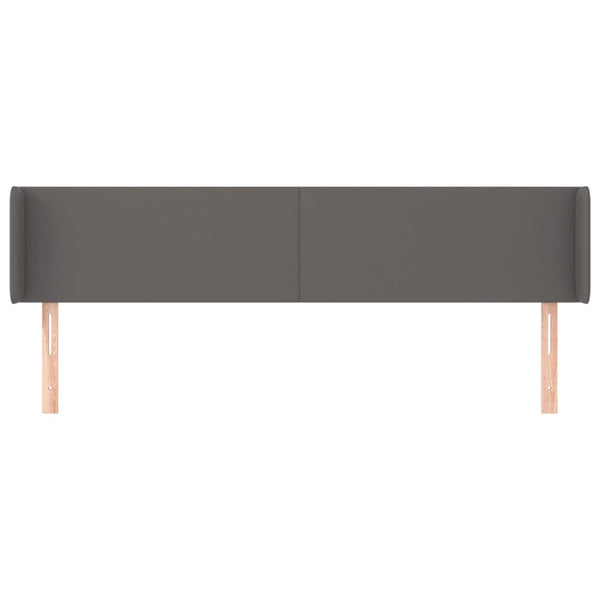 Kopfteil mit Ohren Grau 203x16x78/88 cm Kunstleder