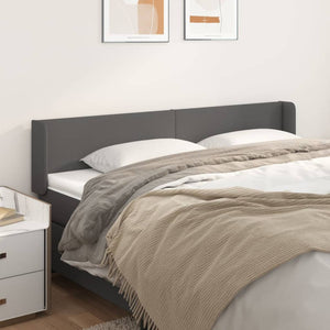Kopfteil mit Ohren Grau 203x16x78/88 cm Kunstleder