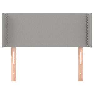 Kopfteil mit Ohren Hellgrau 83x16x78/88 cm Stoff