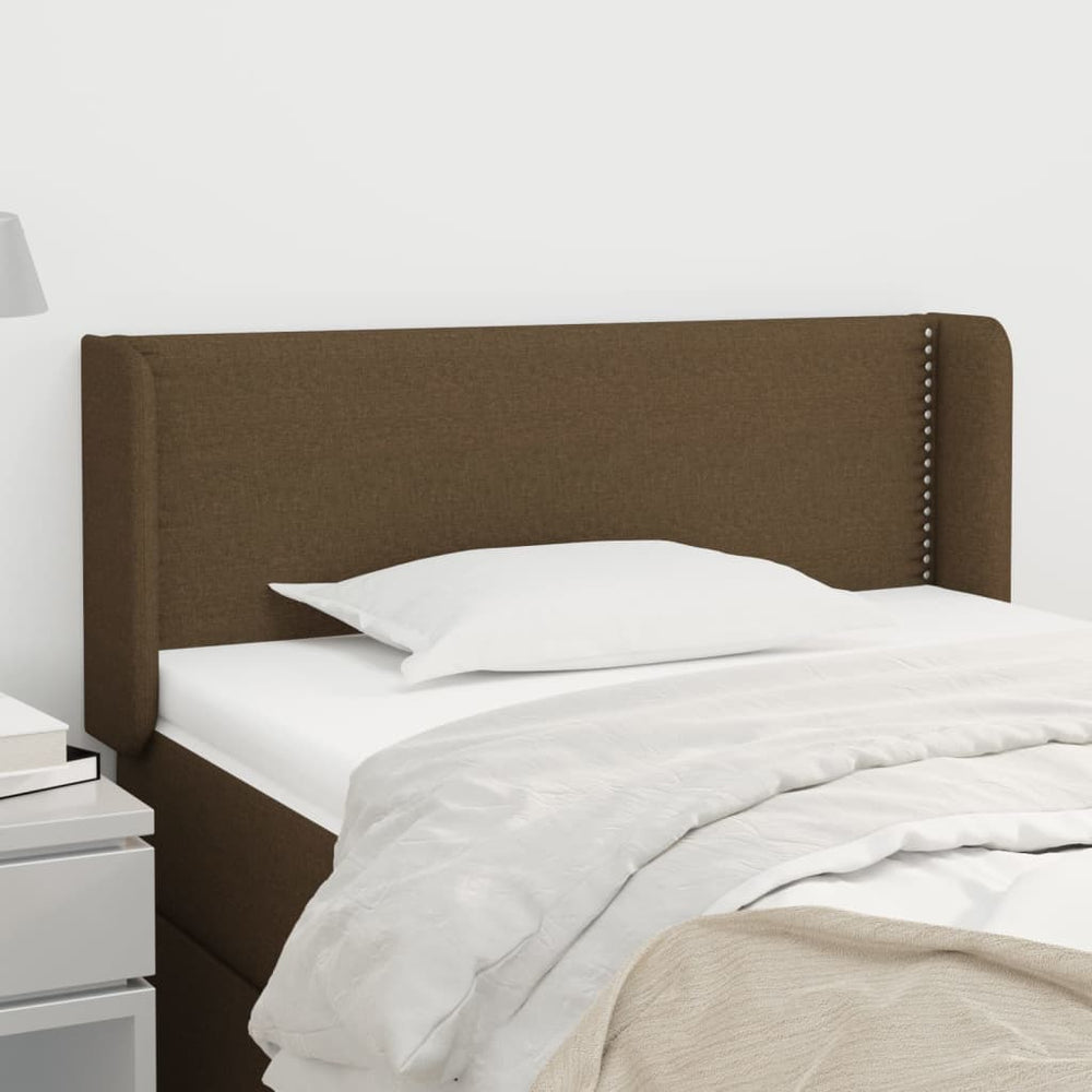 vidaXL Tête de lit à oreilles Marron foncé 83x16x78/88 cm Tissu