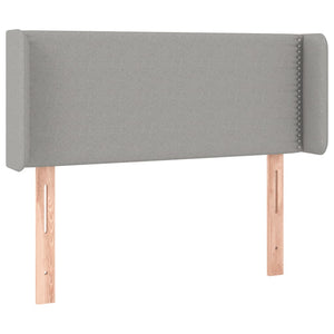 Kopfteil mit Ohren Hellgrau 93x16x78/88 cm Stoff