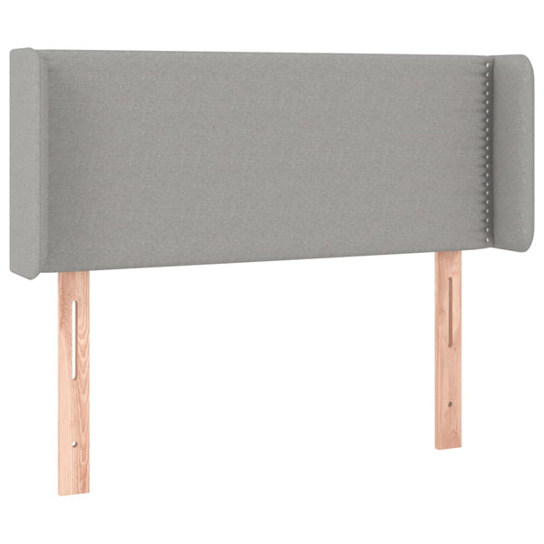 Kopfteil mit Ohren Hellgrau 93x16x78/88 cm Stoff