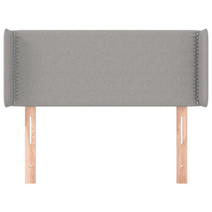 Kopfteil mit Ohren Hellgrau 93x16x78/88 cm Stoff