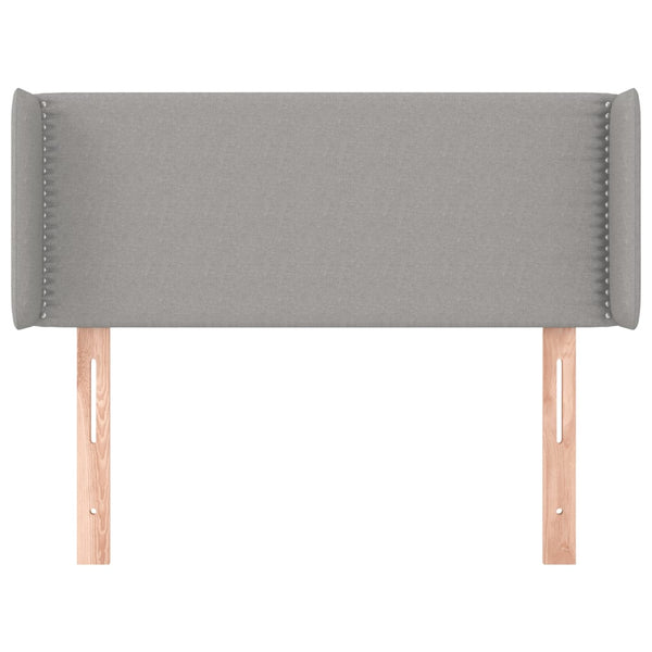 Kopfteil mit Ohren Hellgrau 93x16x78/88 cm Stoff