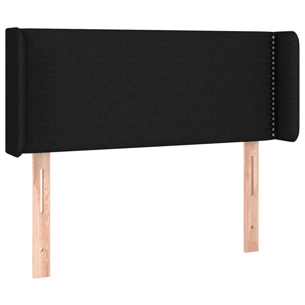 vidaXL Tête de lit à oreilles Noir 93x16x78/88 cm Tissu
